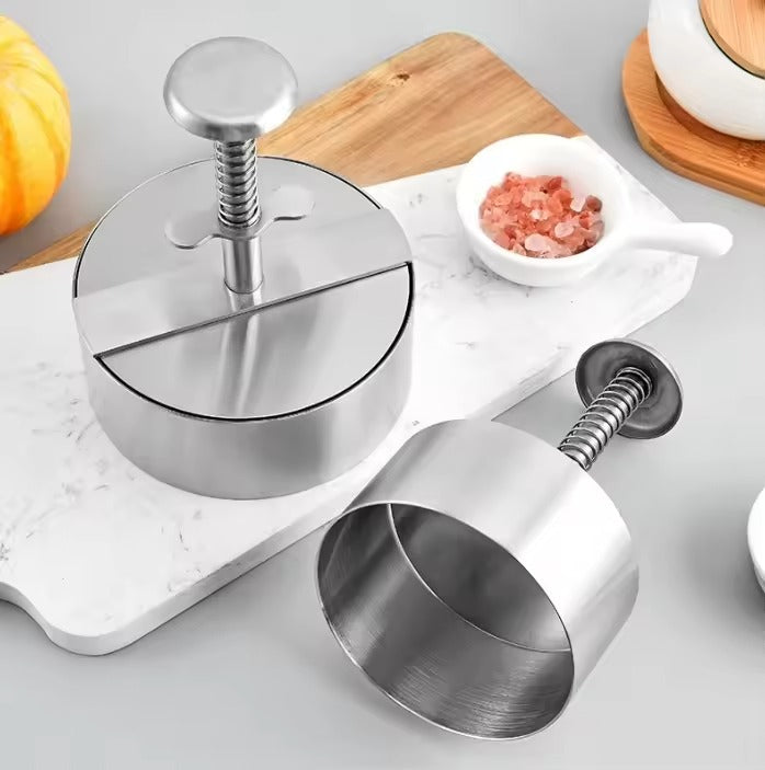 Adjustable Round Stainless Steel Hamburger Press – Non-Stick Patty Maker Kitchen Tool